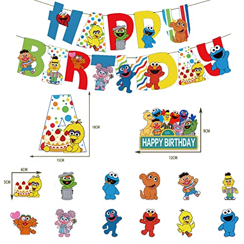 Hilloly Sesame Street Cumpleaños Decoracion 36 Pcs Cumpleaños Globos Sesame Street Cumpleaños Decoracion Latex Globos para Niños Decoración De Cumpleaños