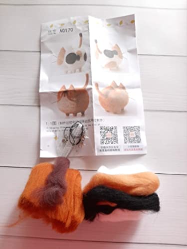 HONGE 1 juego de fieltro de aguja sin cara para perro, gato, lana, material de muñeca, accesorios no terminados, kit de fieltro hecho a mano