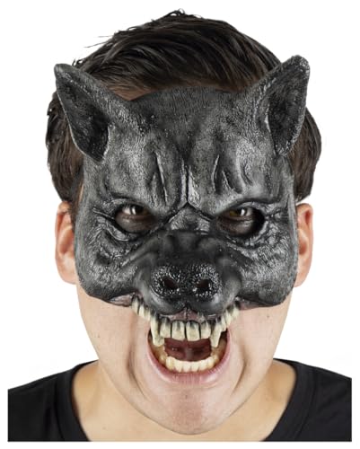 Horror-Shop Media Máscara De Hombre Lobo Negro