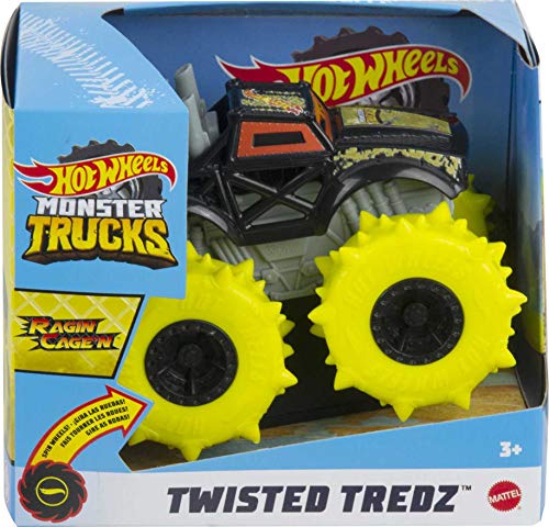 Hot Wheels Monster Trucks Twisted Tredz Ragin Cage'n Coche de Juguete (Mattel GVK43)