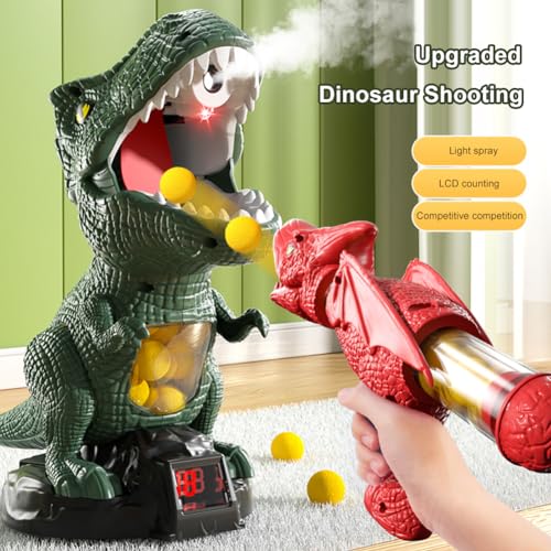 HUAOLAWQ Juego de objetivo móvil 3 emocionantes modos de juego, regalos de dinosaurio, dinosaurio hambriento con pistola de bomba de aire para niños y niñas