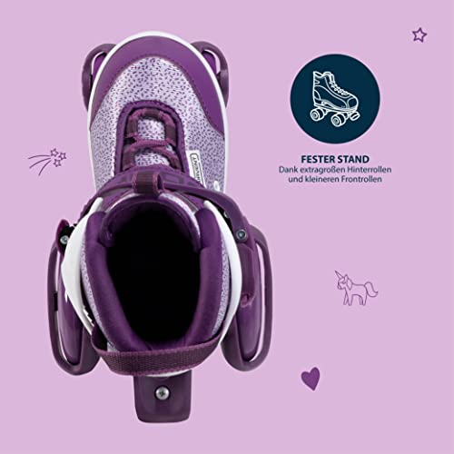 Hudora My First Quad Patines Lavender - Patines para niños - Zapatos con Ruedas - Patines para niñas/niños - Patines Quad Patines Ajustables - Talla 30-33