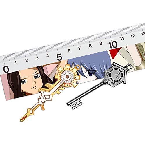 I3C Anime Cosplay Fairy Tail Accesorios Set de Joyería Pentiente Llavero de Zodiaco Dorado Unisex para Hombres Mujeres y Fan de Lucy Gray(28 Piezas)