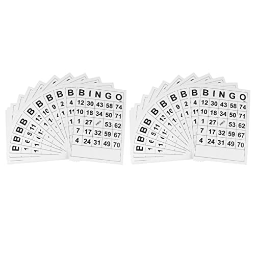 ibasenice 120 Piezas Cartones De Bingo Tablero De Bingo En Blanco Tarjetas De Bingo Gratis Números De Bingo Juego De Bingo Recoger Palos Juguete Adulto Niño Papel Número De Placa Clásico
