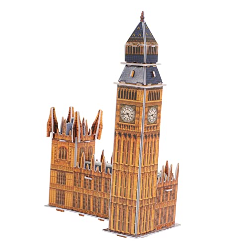 ibasenice 3 Juegos Rompecabezas del Gran Ben Acertijos Rompecabezas De Gran Tamaño Estatuilla De Londres Inglaterra Estatua del Big Ben De Inglaterra Diorama Adulto Niño Escultura Papel