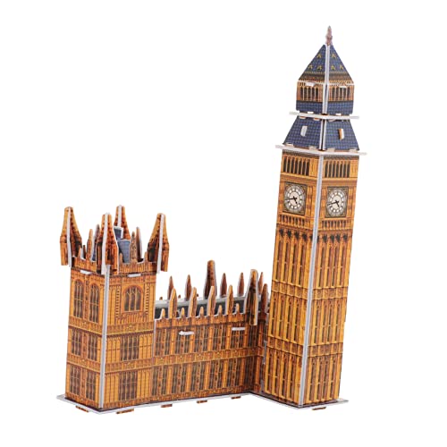 ibasenice 3 Juegos Rompecabezas del Gran Ben Acertijos Rompecabezas De Gran Tamaño Estatuilla De Londres Inglaterra Estatua del Big Ben De Inglaterra Diorama Adulto Niño Escultura Papel