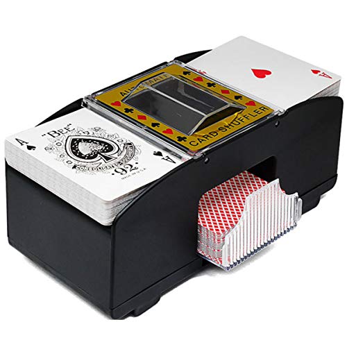 iFCOW Barajador de Cartas automático, 2 baraja de Mezcla electrónica de la máquina barajadora de Cartas de póquer con Pilas para el hogar Party Club