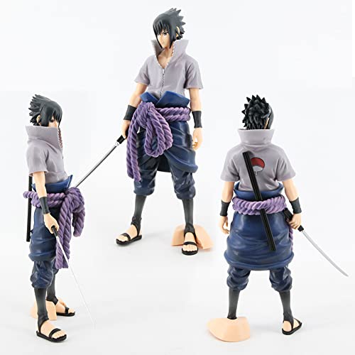 IFHDO Naruto Figura de Acción, Naruto Shippuden Figuras Sasuke Modelo de Ppersonaje deJuguetes de PVC Juguete Coleccionable Modelos de Colección de Escritorio Decoración Accesorios para Niños(26cm)