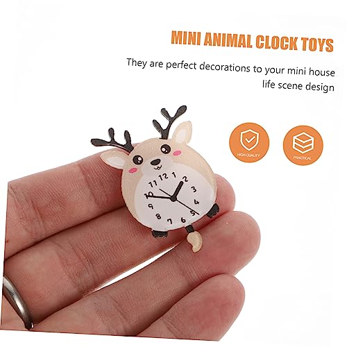 ifundom 2 Piezas Pequeño Reloj De Animales para Muebles Miniaturas Reloj De Dibujos Animados Moderno Escena De Bricolaje Antiguo El Plastico Casa De Muñecas