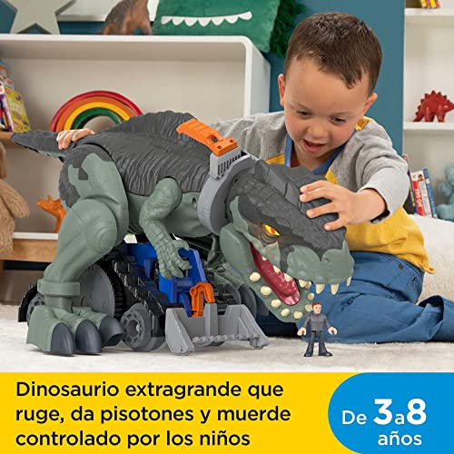 Imaginext Jurassic World Dinosaurio desenjaulado, figura grande de juguete articulada con luces, regalo para niños +3 años (Mattel GWT22)