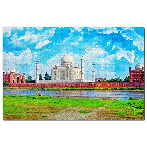 India Taj Mahal Agra Puzzle 1000 Piezas para Adultos Familia Rompecabezas Recuerdo Turismo Regalo
