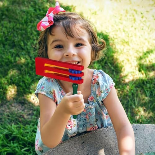 Instrumentos Musicales para niños - Instrumentos de percusión Instrumentos Musicales para Hacer Ruido - Pandereta educativa para niños, sonajero matraca Mexicano Pimigiob