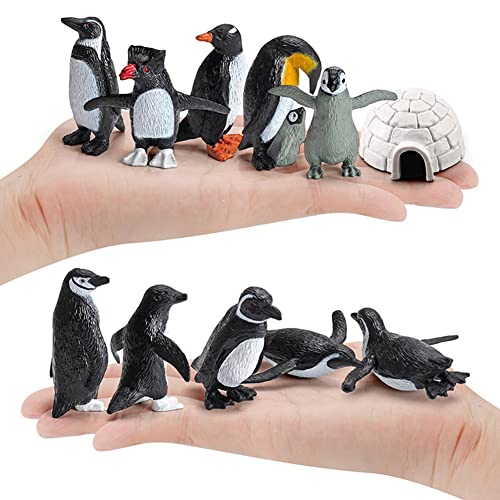 Invierno Realista del Pingüino Animal Figuras, Figuras Realistas de Animales árticos, Juguetes en Miniatura de los Pingüinos de Juguete para Decoración del Hogar