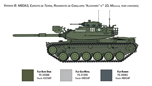 Italeri 6582 1:35 Tanque de Batalla Principal M60A-3-Modelo de Suelo, Hobby, Pegado, Kit de plástico, detallado, Multicolor