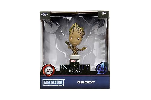 Jada- Figura Groot 10cm en Metal, Disney Marvel, Infinity Saga Guardianes de la Galaxia, 100% Licencia Oficial, A partir de 8 años (253221015)