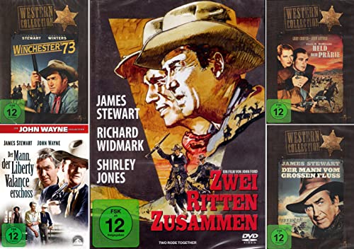 James Stewart Western Collection: El hombre del gran río + sobre la muerte + Winchester 73 + Rancho River + dos terceros juntos [Juego de 5 DVD]