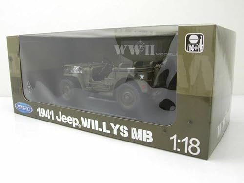 Jeep Willys Abierto EEUU Ejército 1/18 Metal D-Day Operación Overlord