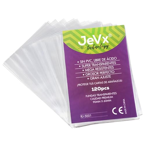 JEVX 120 Fundas para Polilla Tramposa Juego de Cartas a Medida - Tamaño 90x60mm Baraja de Cartas para Niños y Adultos, Juego de Mesa