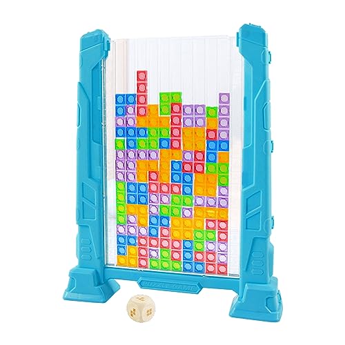 JLIC 3D Tetris Bloque Puzzle, Clásico Juego de Escritorio de Bloque Ruso, 1-2 Jugadores, Juguete de Bloque de Inteligencia para Correr Cerebro Juguete de Bloque de Construcción, Regalo Educativo