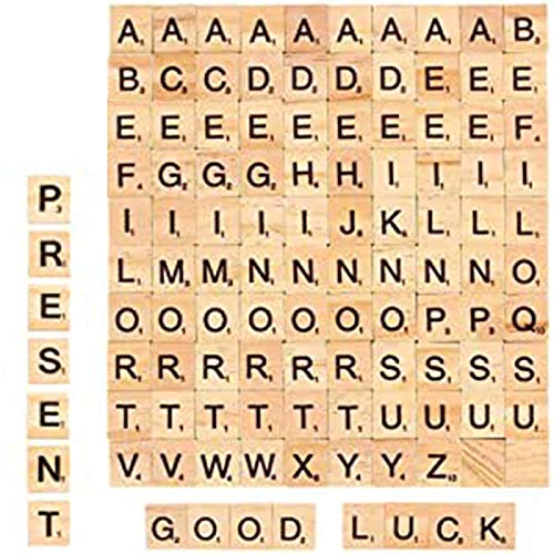 JoGoi 500PCS Letras Scrabble de Madera Alfabeto A a Z para Manualidades DIY Decoración educación Infantil Palabras en inglés para niños Juegos Azulejos Scrabble