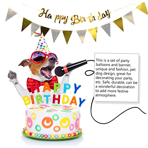 JOINPAYA 1 Juego De 18 Piezas Decoración De Cumpleaños De Perro Decoraciones De Cumpleaños De La Pata Guirnalda Colgante Feliz Cumpleaños Perros El Perro Pata De Perro Emulsión