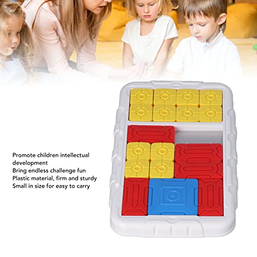 Jopwkuin Slide Puzzle Board Toy, Tamaño Portátil Handheld Intellectual Development Challenges Slide Board para Travel Play(Blanco)