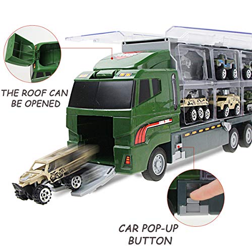 Joyfia 10 en 1 Camión Coches Juguetes Vehículos Militares Mini Ejército Batalla Camión para 3 4 5 6 Años Niños Chicos