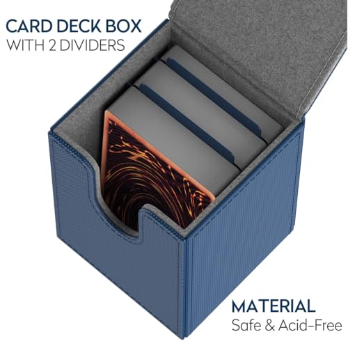JoyHood Deck Box Compatible con Cartas YGO, Incluye 2 Card Dividers por Deck Holder Case, Caja Cartas Se Adapta an hasta 110 TCG Tarjeta - Dragon-Azul