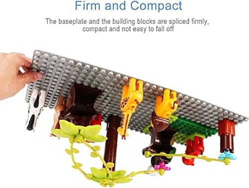 Juego de 6 módulos compatibles con la mayoría de las marcas de base de 25,25 cm, color blanco, gris y negro, compatible con ladrillos Lego clásicos