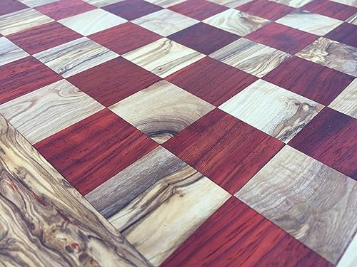 Juego de ajedrez con borde recto, tallas a elegir, S/M/L/XL sin piezas de ajedrez, tablero para ajedrez hecho a mano de madera de olivo (XL)