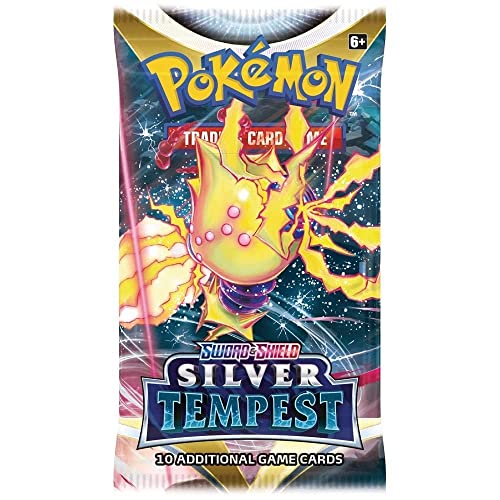 Juego de cartas coleccionables Pokemon | Tempest de plata | Paquete de 4 paquetes de refuerzo | Edición en inglés (4 obras de arte aleatorias)