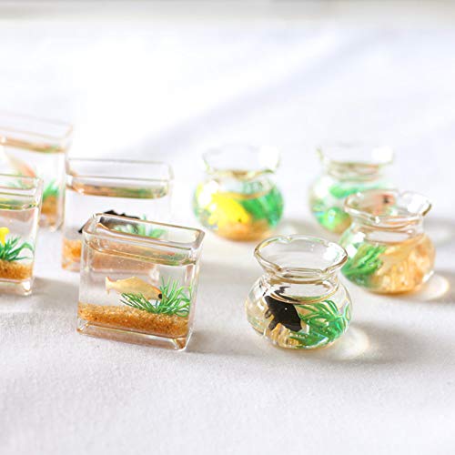 Juguete en miniatura adorables multifuncionales interesantes mini adornos de pecera para el hogar - cuadrado
