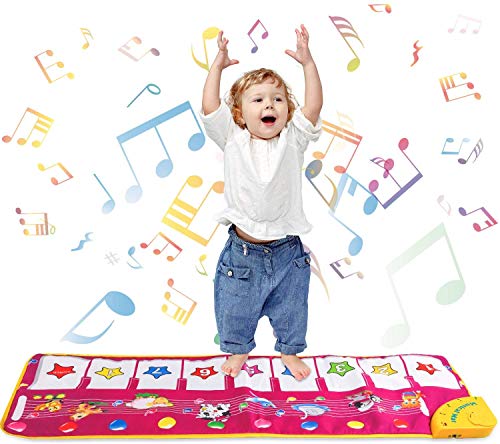 Juguete para bebés de 1-6 año - Alfombra de Piano,100 * 36cm Portátil Alfombras de Baile,Educativo Juguete Tapete Musical Toque Jugar Teclado de Piano Niño, Niña