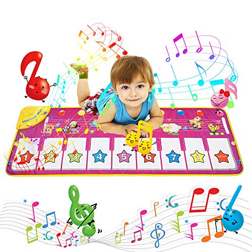 Juguete para bebés de 1-6 año - Alfombra de Piano,100 * 36cm Portátil Alfombras de Baile,Educativo Juguete Tapete Musical Toque Jugar Teclado de Piano Niño, Niña