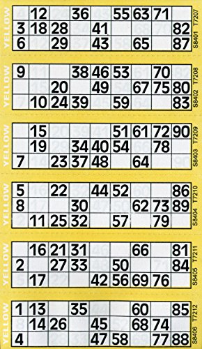 Jumbo Marca Bingo Individual Entradas, 6 Vista Página, Amarillo