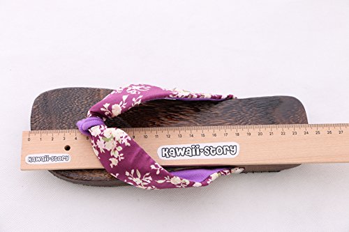 Kawaii-Story Calcetines K-G-08 morados Geta Japón de madera para kimono Yukata Flip-flop