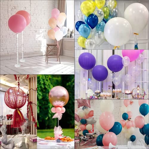 KAYSENSUK 12 juegos de soporte para globos con palets de plástico Kit soporte para globos con base para fiesta de cumpleaños, decoración de bodas, fiestas de jardín y celebraciones