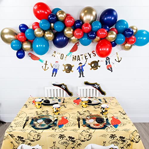 Kit de arco de globos azul rojo 112 piezas de arco globos dorados metálicos rojo azul marino decoración globos fiesta cumpleaños retro pavo real azul oscuro niños héroe aventurero pirata baby shower