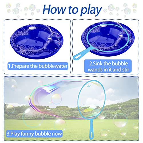 Kit de Pompas de Jabón, 15 Piezas Burbujas de Jabón Kit, Varita de Burbujas Coloridas para Niños, Varita de Burbujas Creativo, Varita de Burbujas Gigante para Niños, para Juegos al Aire Libre