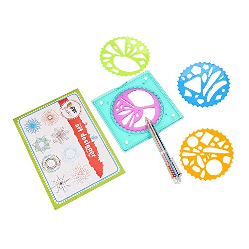 Kit de Regla de Dibujo de Engranaje de Creatividad, Herramienta de Pintura Espiral de Regla geométrica Diseño de artesanía Juguete Educativo Suministros de papelería para niños
