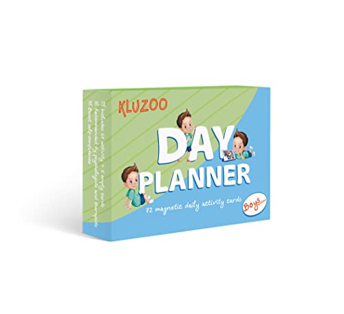 KLUZOO Planificador diario –72 Tarjetas magnéticas Iconos para niñas para planificación con actividades y tareas–Entrenamiento para ir al baño – Sistema de recompensas – Juguetes Montessori (Niños)