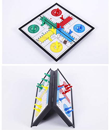 KOKOSUN Ludo - Juego de mesa plegable magnético de 9.8 pulgadas, regalo divertido familiar para niños (ángulo recto)
