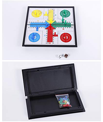 KOKOSUN Ludo - Juego de mesa plegable magnético de 9.8 pulgadas, regalo divertido familiar para niños (ángulo recto)