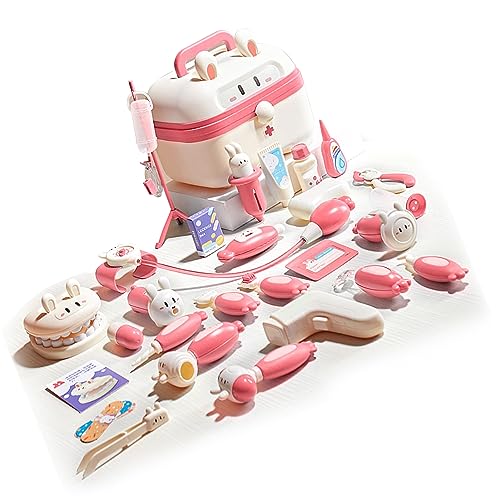 KUIDAMOS Juguete dental para niños, lindo juguete portátil para pediatras de plástico que promueve habilidades educativas prácticas para el hogar (rosa)