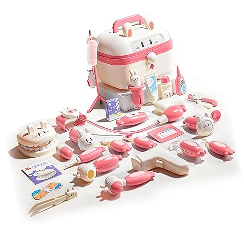 KUIDAMOS Juguete dental para niños, lindo juguete portátil para pediatras de plástico que promueve habilidades educativas prácticas para el hogar (rosa)
