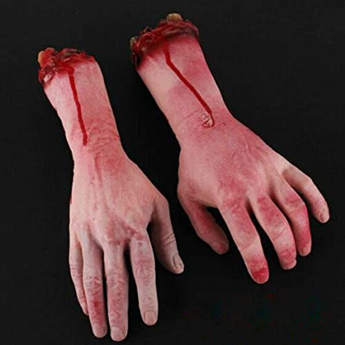 KVSERT 3 x Bloody Horror Scary Prop Severed Life Size Arm Hand House 22-23 cm