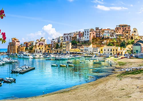 Lais Puzzle Puerto Siciliano de Castellammare del Golfo, increíble Pueblo costero de la Isla de Sicilia, Provincia de Trapani, Italia 1000 Piezas