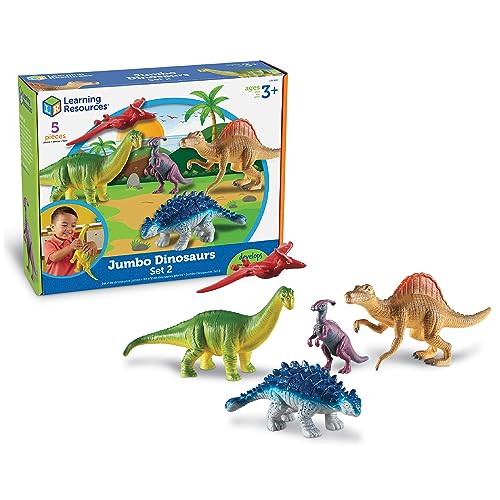 Learning Resources- Dinosaurios Jumbo, Set 2, Color (LER0837) , color/modelo surtido