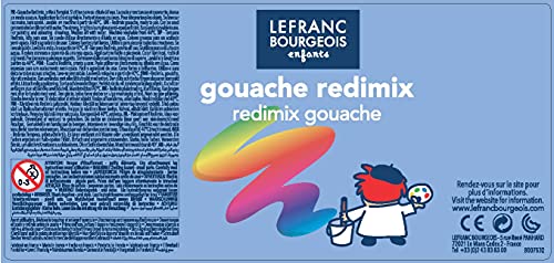 Lefranc Bourgeois Educación, gouache líquida Redimix, témperas para niños, 500ML amarillo primario, pinturas para niños y manualidades