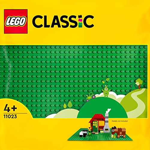 LEGO 10698 Classic Caja Ladrillos Creativos Grande, 2 Bases Verdes, Animales & 11023 Classic Base Verde de Tacos, Placa Tablero de Construcción y Expansión